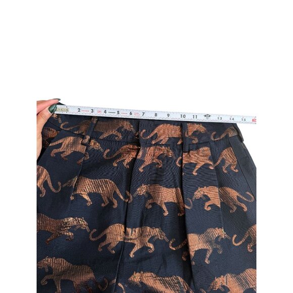 MARC BY MARC JACOBS Jaguar Print High Waist Wool Blend Shorts Size 6 - Picture 6 of 13